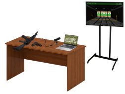 Интерактивный беспроводной лазерный стрелковый тренажер «Штурмовик-2/М» (мишень-монитор, массогабаритные макеты оружия: АК и ПМ)